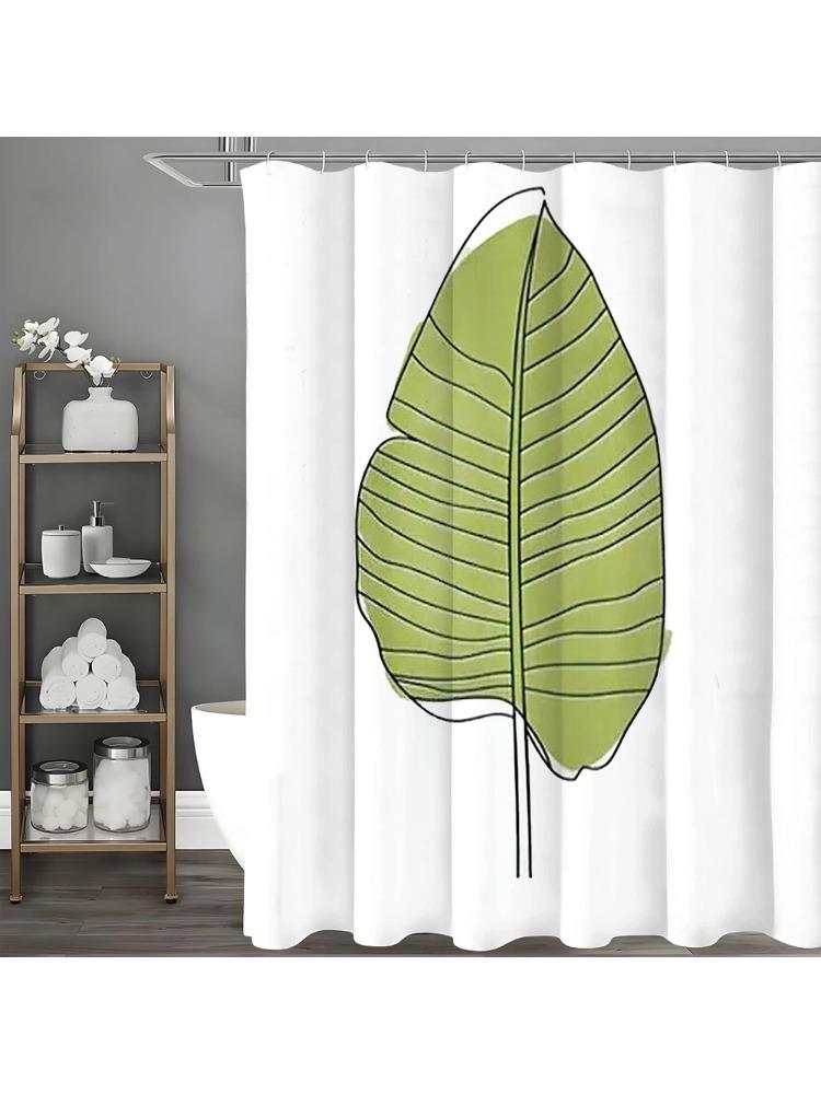 Banana Leaf Shower Curtain, Bathroom Decorative Shower Curtain, Waterproof Shower Curtain With Hooks W60H190(CM)-1 Pcs
Banana Leaf Shower Curtain, Bathroom Decorative Shower Curtain, Waterproof Shower Curtain With Hooks W60H190(CM)-1 Pcs