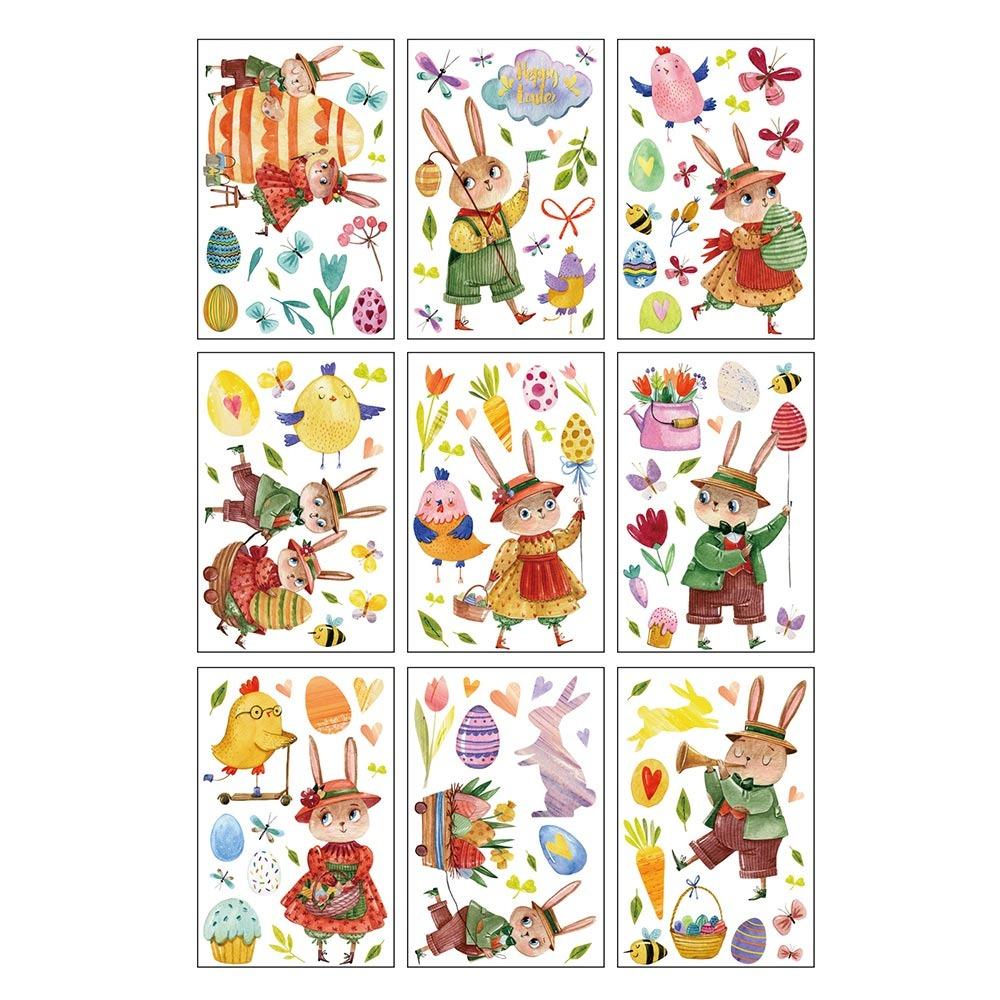 9 Sheets Cartoon Rabbit Easter Window Stickers Multicolor Cartoon Chiken Flower Static Sticker Electrostatic Ornament
9 Sheets Cartoon Rabbit Easter Window Stickers Multicolor Cartoon Chiken Flower Static Sticker Electrostatic Ornament