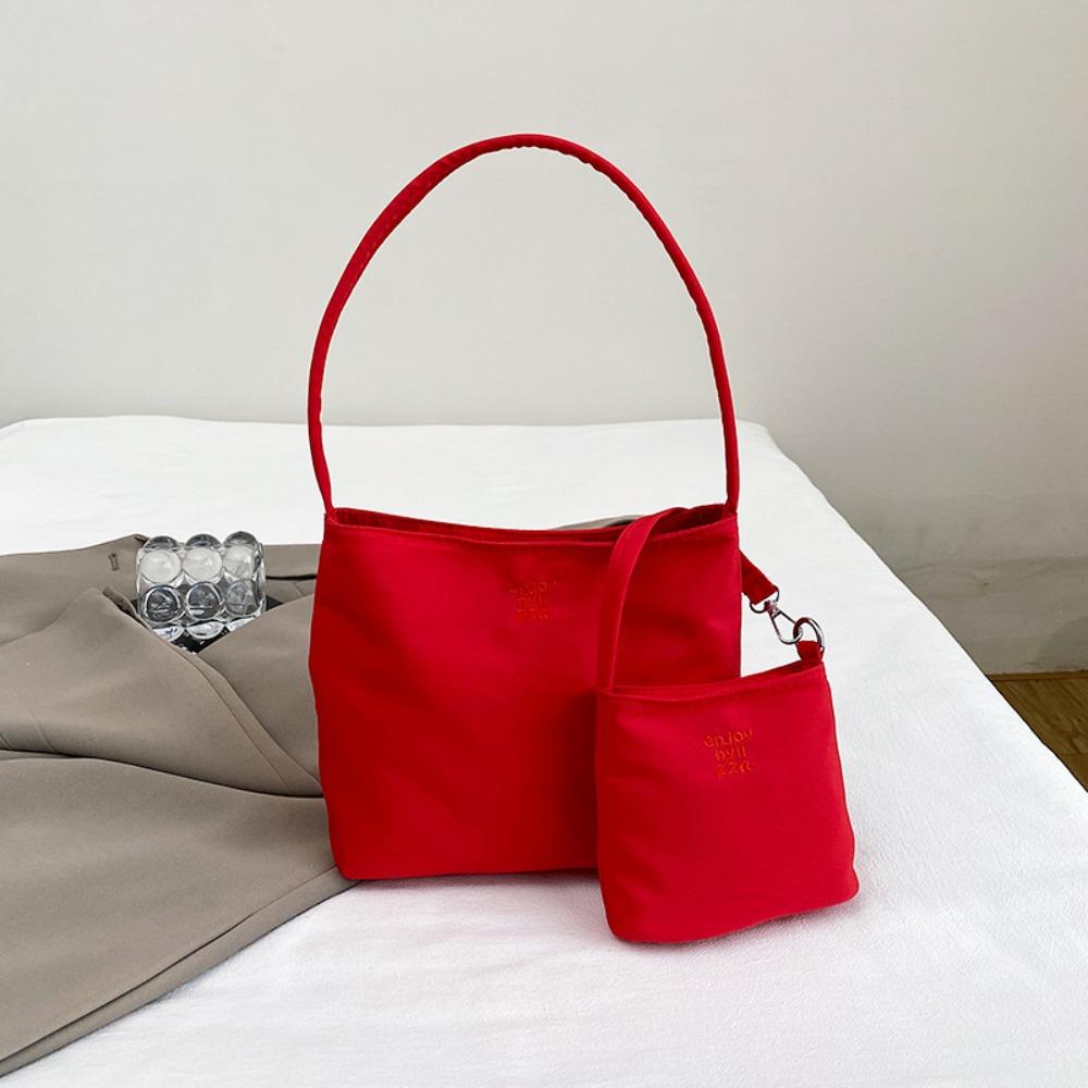 Korean Style Nylon Tote Bag Pure Color Cloth Shoulder Bag Embroidery Letter Underarm Bag Girls
Korean Style Nylon Tote Bag Pure Color Cloth Shoulder Bag Embroidery Letter Underarm Bag Girls