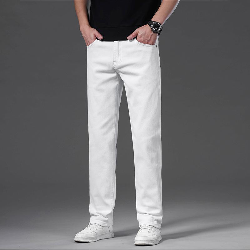 Fashionable men s white high-quality men s jeans slim fit stretch simple versatile casual business straight trousers for men 38
Fashionable men s white high-quality men s jeans slim fit stretch simple versatile casual business straight trousers for men 38