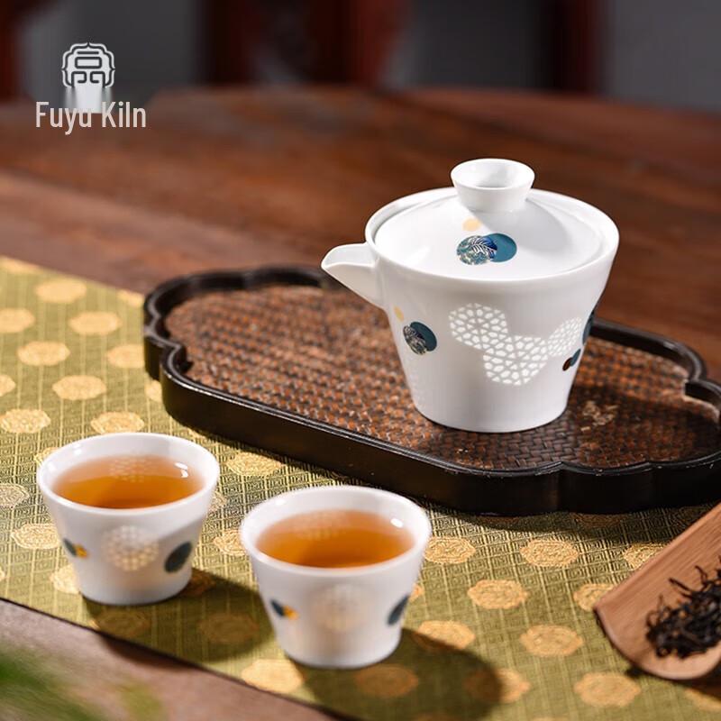 FuYu Linglong Porcelain Travel Tea Set (1 Pot, 2 Cups)
FuYu Linglong Porcelain Travel Tea Set (1 Pot, 2 Cups)