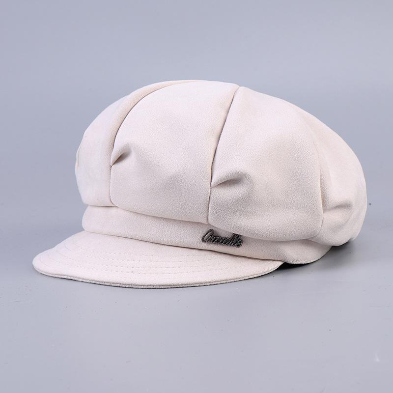 Новая японская шапка-берет Простая кепка с козырьком Осенняя уличная шапка Темпераментная восьмиугольная кепка Зимняя теплая модная дикая