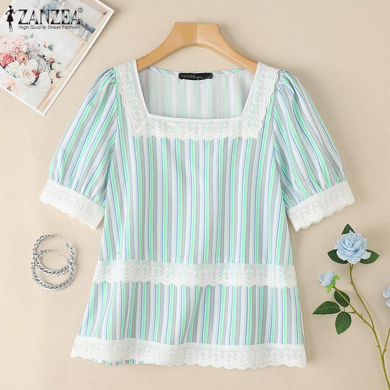 ZANZEA Women Casual Lace Splice Square Neck Summer Short Sleeve Stripe Blouse S абрикосовий
ZANZEA Women Casual Lace Splice Square Neck Summer Short Sleeve Stripe Blouse S абрикосовий
