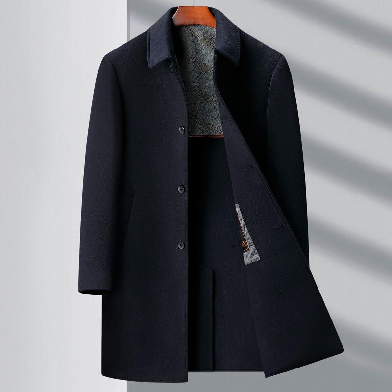 Men s Thickened Double-Sided Cashmere Wool Mid-Length Business Casual Coat L темно-синього кольору
Men s Thickened Double-Sided Cashmere Wool Mid-Length Business Casual Coat L темно-синього кольору
