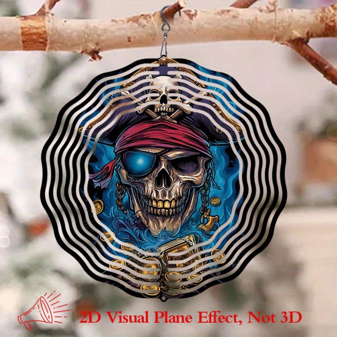 10 Inch Pirate Skull Wind Chime Metal Rotating Mandala Garden Decor for Outdoor Patio Lawn Yard No Electricity Needed Artistic Suncatcher 01A
10 Inch Pirate Skull Wind Chime Metal Rotating Mandala Garden Decor for Outdoor Patio Lawn Yard No Electricity Needed Artistic Suncatcher 01A