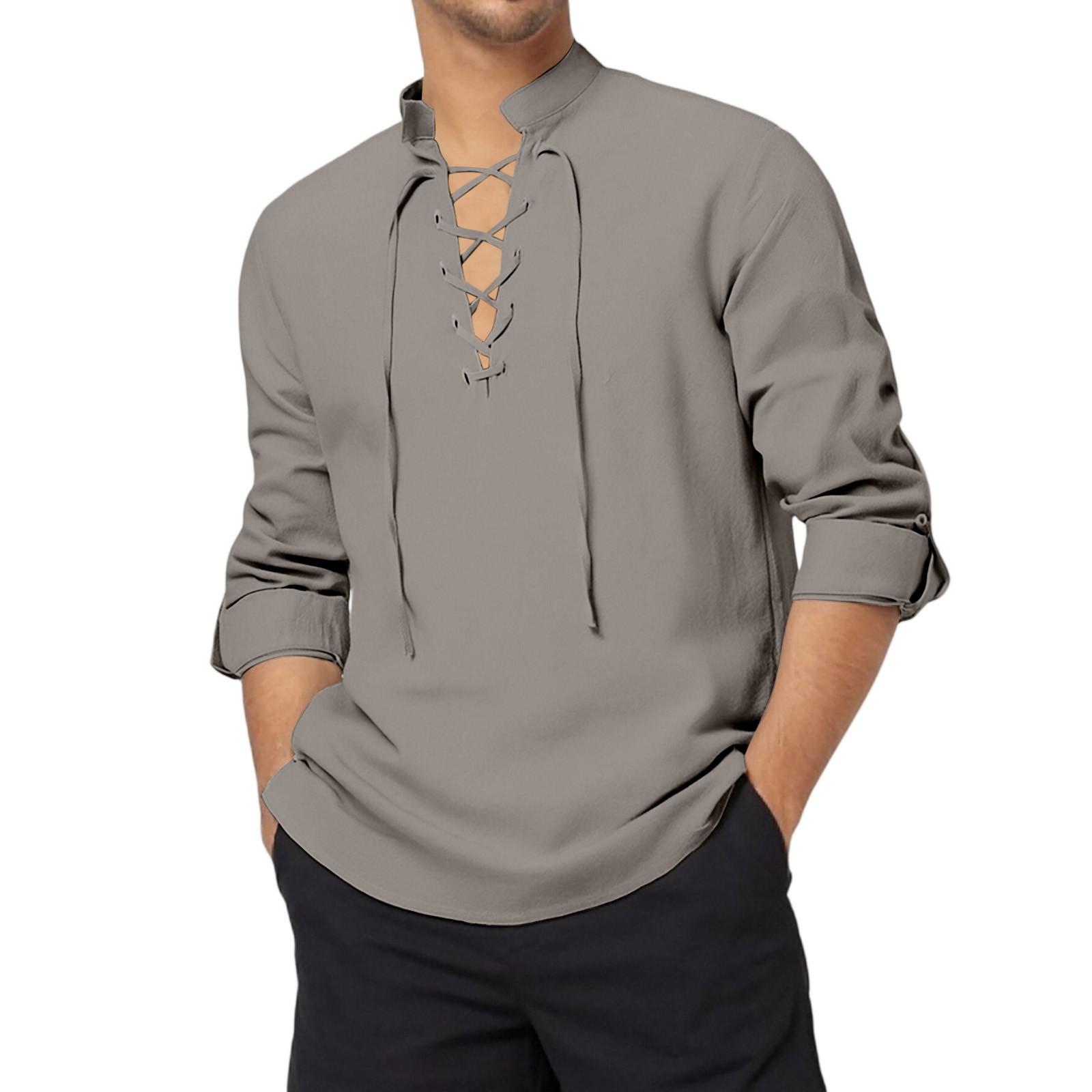 Mens Stand Collar Long Sleeve Shirt Cotton Henleys Shirt Hippie Casual Beach Shirt XL
Mens Stand Collar Long Sleeve Shirt Cotton Henleys Shirt Hippie Casual Beach Shirt XL