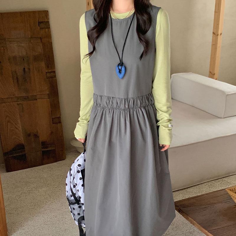 Thirteen Lines Sleeveless Patchwork A-line Dress - Korean Style One Size серый
Thirteen Lines Sleeveless Patchwork A-line Dress - Korean Style One Size серый
