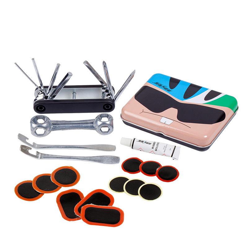 Комплект для ремонта велосипедных шин, мини-многофункциональный велосипедный велосипед 7 в 1, складные инструменты, набор для клея, совок для шин 
Комплект для ремонта велосипедных шин, мини-многофункциональный велосипедный велосипед 7 в 1, складные инструменты, набор для клея, совок для шин