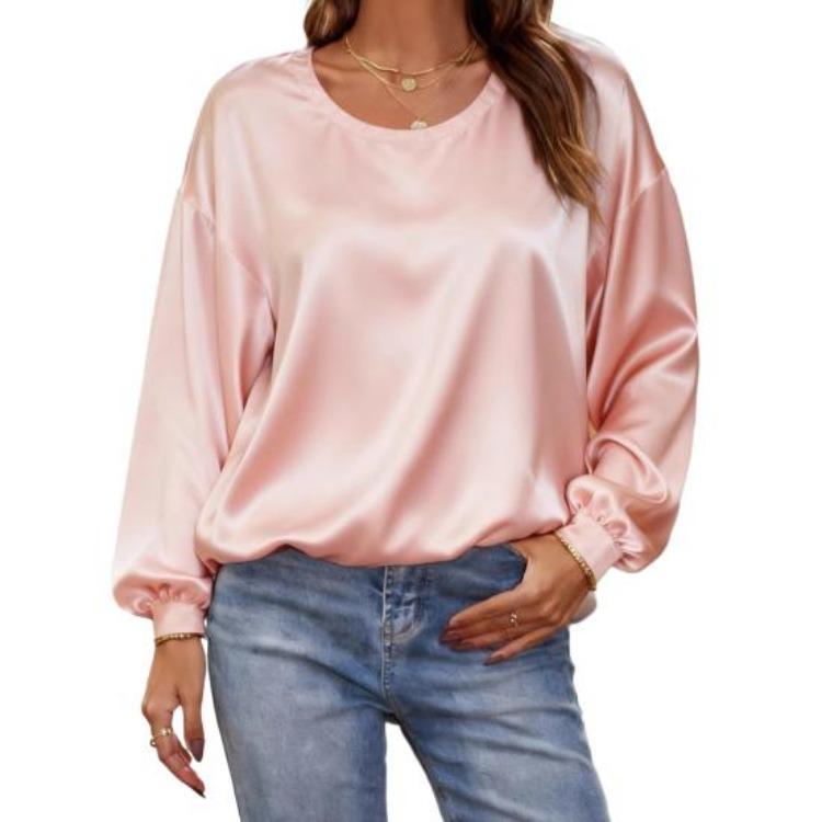 Solid Color Long Sleeve Blouse for Women Round Neck Loose Fit Tops Casual Work Party Date Wear S розовый
Solid Color Long Sleeve Blouse for Women Round Neck Loose Fit Tops Casual Work Party Date Wear S розовый