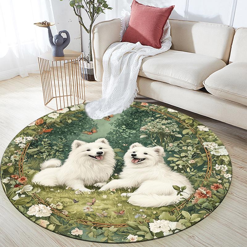 Samoyed and Grass pattern round rug,Carpet Rug for Living Room Bedroom Playroom ,Non-slip Floor Mat,Holiday Gifts and Birthday Gifts. 80cmx80cm
Samoyed and Grass pattern round rug,Carpet Rug for Living Room Bedroom Playroom ,Non-slip Floor Mat,Holiday Gifts and Birthday Gifts. 80cmx80cm