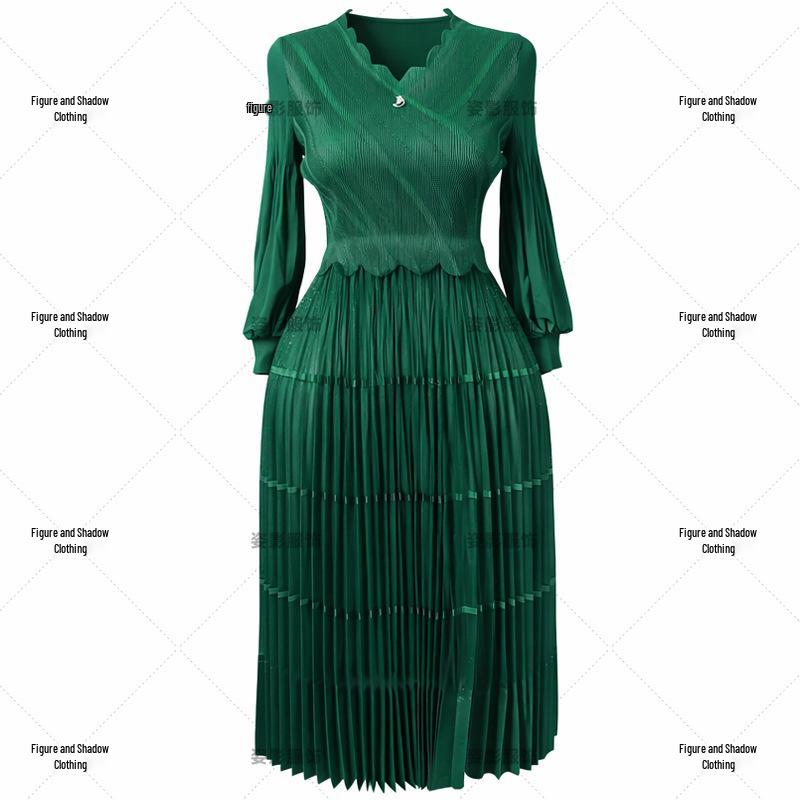 2026 Trendy European and American Style Pink Slimming Pleated Dress, Plus Size, Fake Two-Piece Design for a Youthful Look One Size темно-зеленого
2026 Trendy European and American Style Pink Slimming Pleated Dress, Plus Size, Fake Two-Piece Design for a Youthful Look One Size темно-зеленого