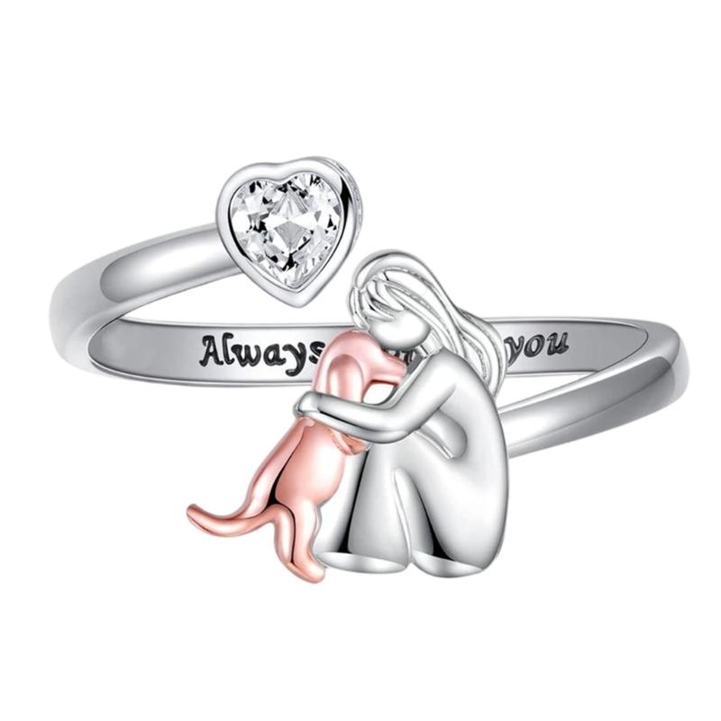 Adjustable Heart Rings Featuring Girl and Dog Designs Electroplated for Long Time Use for Pet Lovers 1
Adjustable Heart Rings Featuring Girl and Dog Designs Electroplated for Long Time Use for Pet Lovers 1