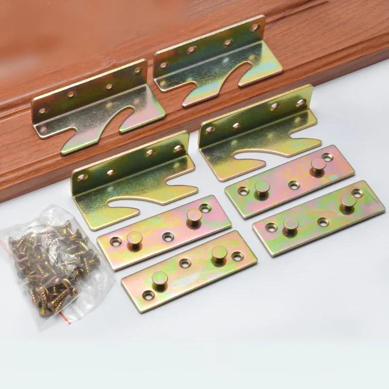 1 Set (4pcs) Bed Hinged Wood Board Connector Fixed Heavy Metal Cabinet Hinge for Bed Fixed Corner Hardware Furniture Accessories
1 Set (4pcs) Bed Hinged Wood Board Connector Fixed Heavy Metal Cabinet Hinge for Bed Fixed Corner Hardware Furniture Accessories