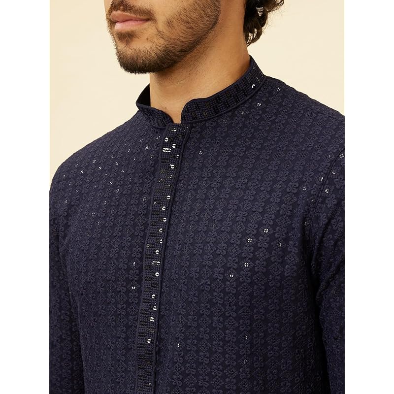 Manyavar Mens Blue Viscose Embroidered Kurta Pyjama Set S синий
Manyavar Mens Blue Viscose Embroidered Kurta Pyjama Set S синий