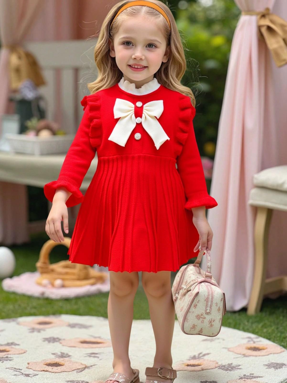 Girls Bowknot Sweater Dress Winter Mid-Length Fashion 130 червоний
Girls Bowknot Sweater Dress Winter Mid-Length Fashion 130 червоний