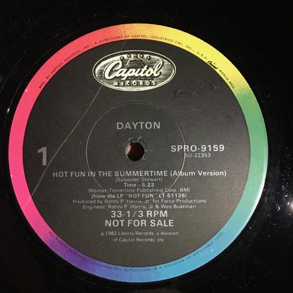 12inch Record DAYTON - Hot Fun In The Summertime SPRO9160 CAPITAL 1982 US Soul/Funk Used
12inch Record DAYTON - Hot Fun In The Summertime SPRO9160 CAPITAL 1982 US Soul/Funk Used