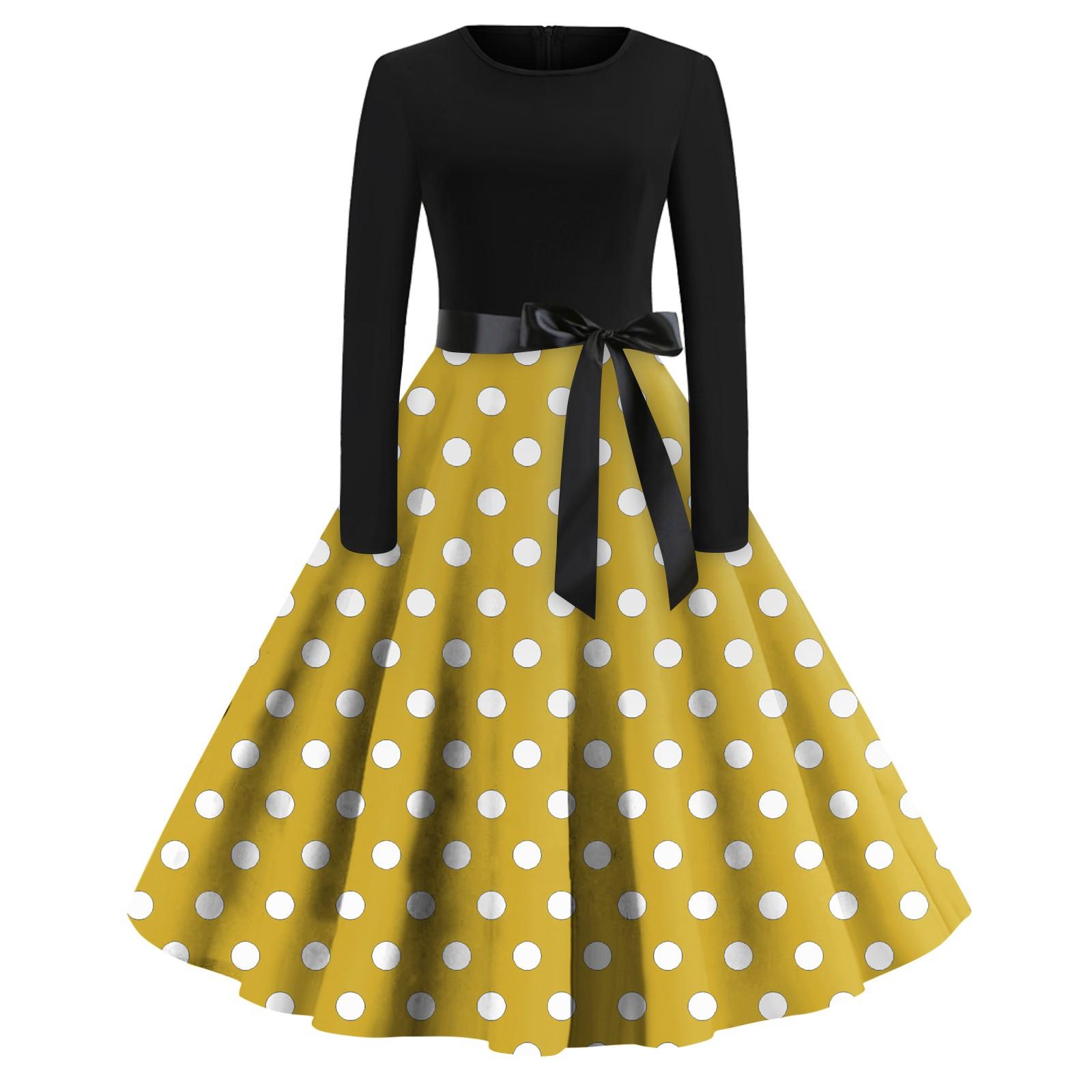 Женское повседневное и модное платье с длинными рукавами и R-образным вырезом в горошек XXXXXL жёлтый
Женское повседневное и модное платье с длинными рукавами и R-образным вырезом в горошек XXXXXL жёлтый