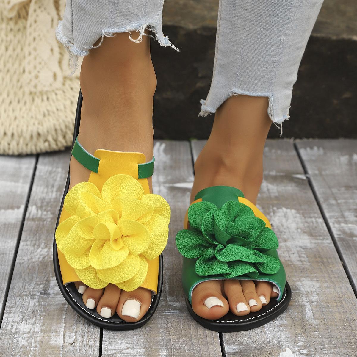 Women’s Summer Flat Sandals with Flower Decoration Slip-On Slide Sandals Comfortable Beach Shoes 44 жовтий/зелений
Women’s Summer Flat Sandals with Flower Decoration Slip-On Slide Sandals Comfortable Beach Shoes 44 жовтий/зелений
