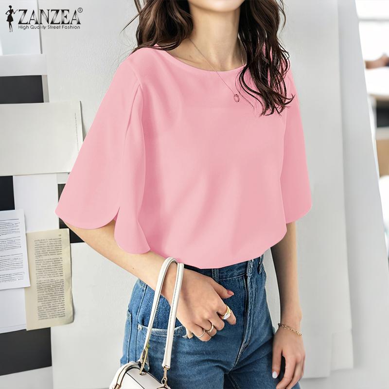 ZANZEA Women Summer Round Neck Solid Color Half Sleeve Loose Blouse 5XL чорний
ZANZEA Women Summer Round Neck Solid Color Half Sleeve Loose Blouse 5XL чорний