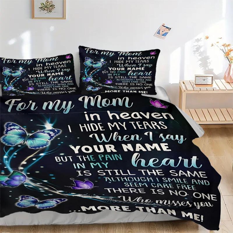 3PCs Mom in Heaven Memorial Design Cover Set, Breathable Fabric, Machine Washable (1 Duvet Cover + 2 Pillowcases) (Without Quilt) yy250911110 135x200cm
3PCs Mom in Heaven Memorial Design Cover Set, Breathable Fabric, Machine Washable (1 Duvet Cover + 2 Pillowcases) (Without Quilt) yy250911110 135x200cm