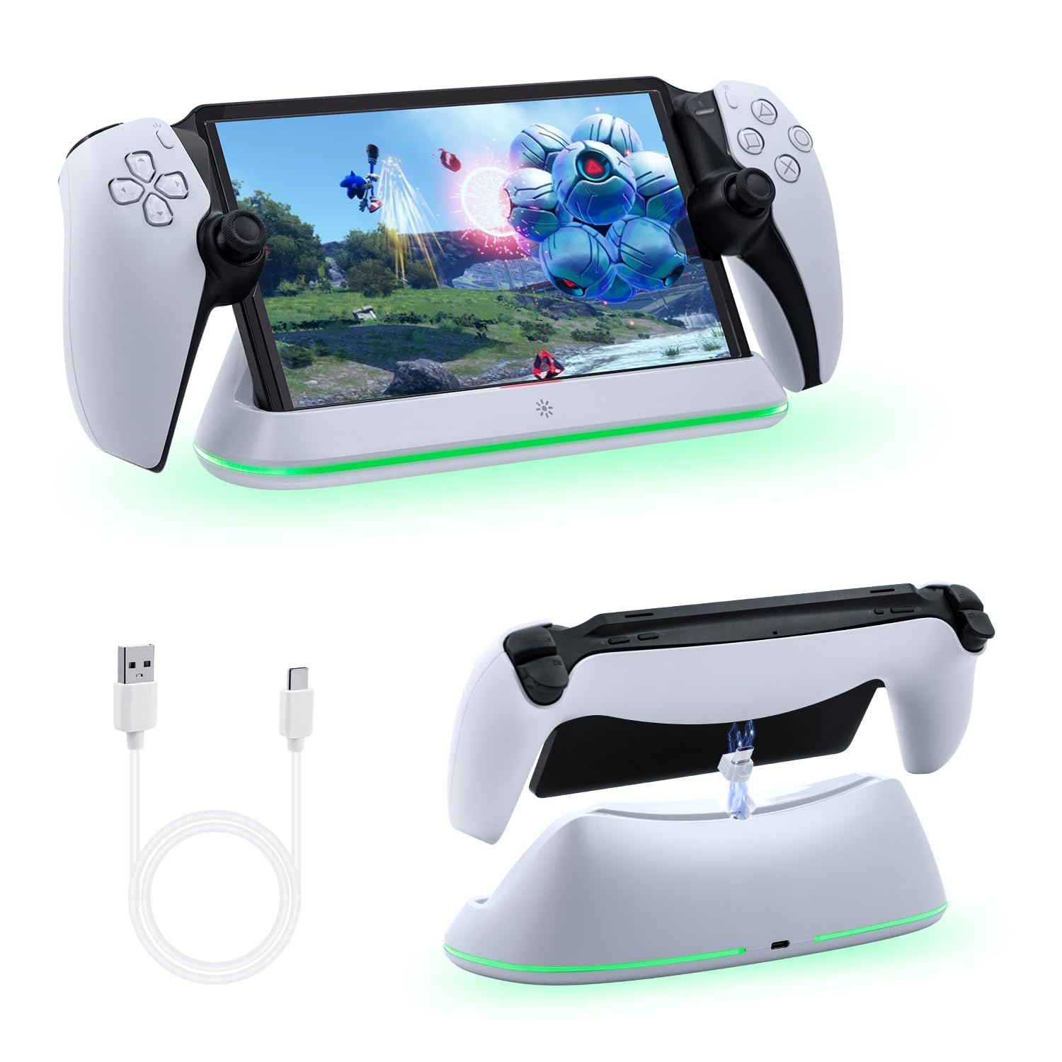Mcbazel Magnetic LED Charging Stand for PS Portal Equipped with Fast Overcharge Overcharge Easy for PS5 Portable Remote Convenient Space Saving White
Mcbazel Magnetic LED Charging Stand for PS Portal Equipped with Fast Overcharge Overcharge Easy for PS5 Portable Remote Convenient Space Saving White
