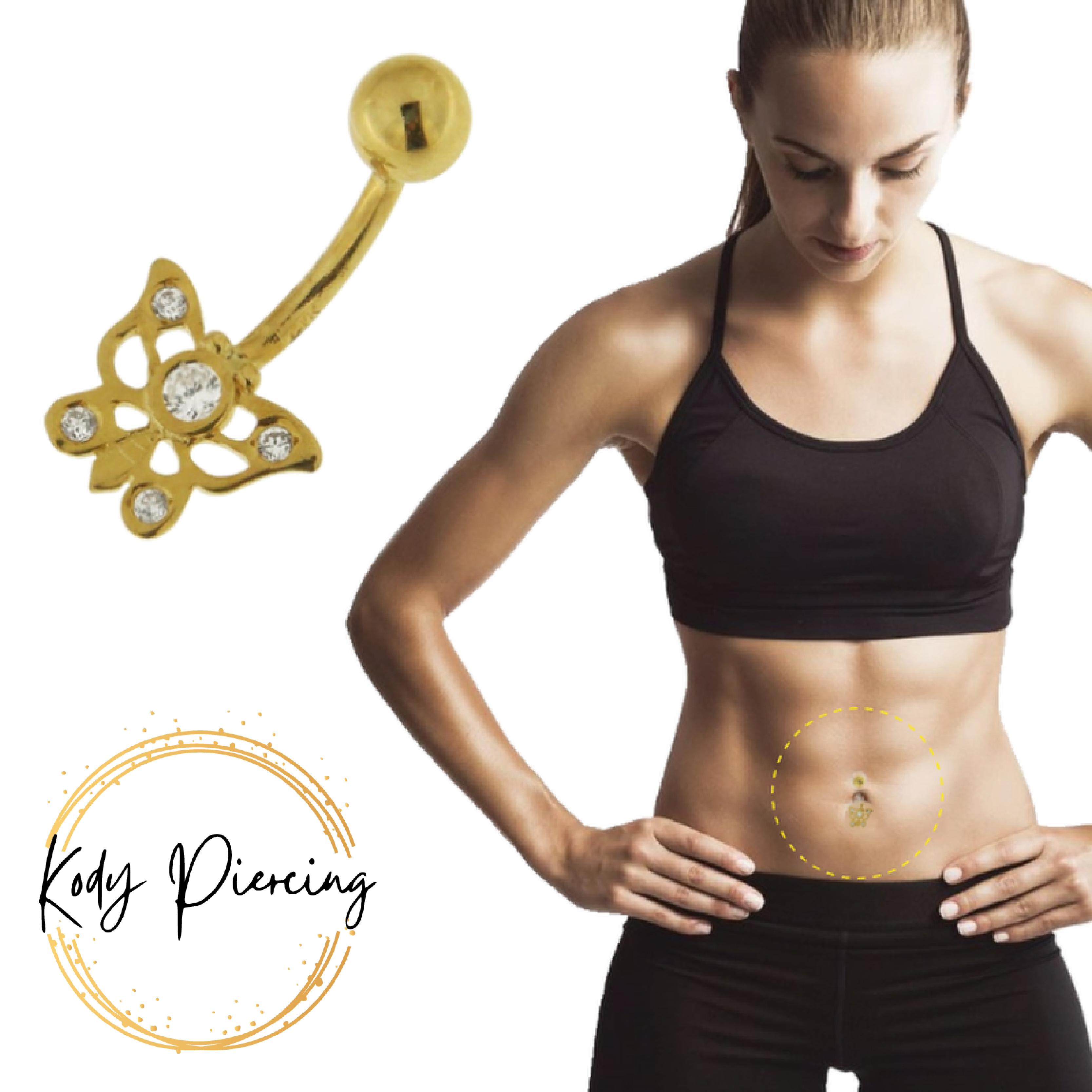 KODY PIERCING Кольцо в пупке из 14-каратного золота с бабочкой и драгоценными камнями - Качественный пирсинг
KODY PIERCING Кольцо в пупке из 14-каратного золота с бабочкой и драгоценными камнями - Качественный пирсинг