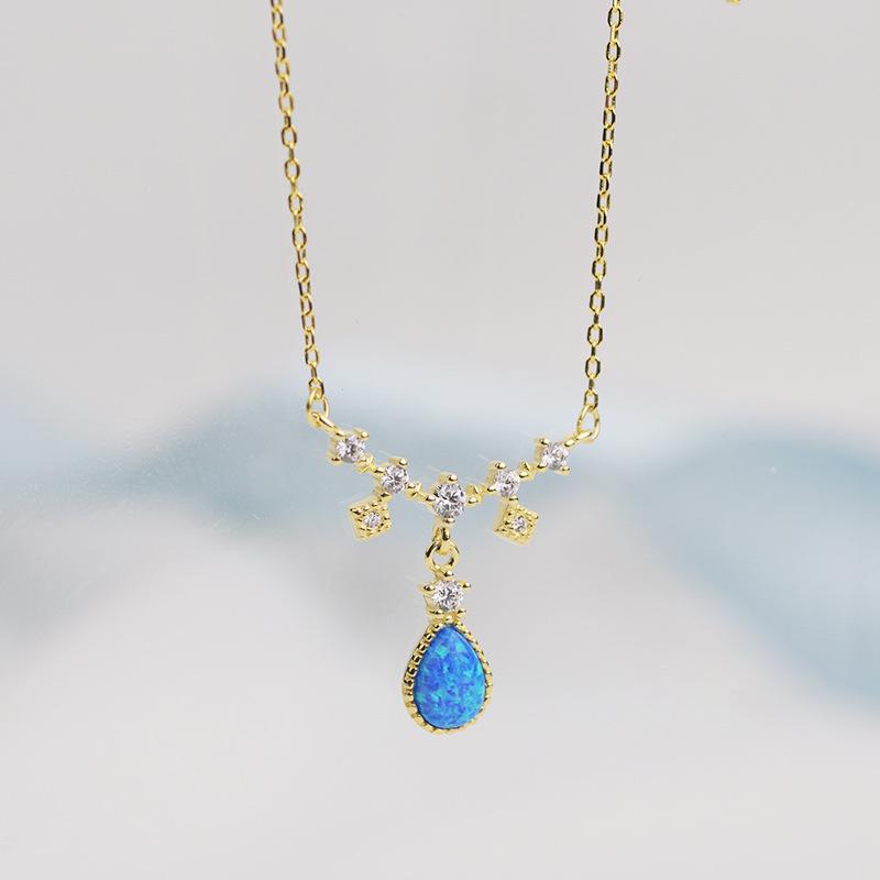 Elf s Tears Opal Teardrop Pendant Necklace, s925 Sterling Silver, Mori Style, Niche Design for Women. 925 Silver
Elf s Tears Opal Teardrop Pendant Necklace, s925 Sterling Silver, Mori Style, Niche Design for Women. 925 Silver
