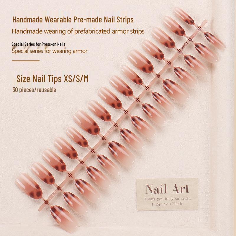 Elegant French Amber Nail Tips: High-End Handmade Autumn/Winter Wearable Nail Art Glue Version
Elegant French Amber Nail Tips: High-End Handmade Autumn/Winter Wearable Nail Art Glue Version