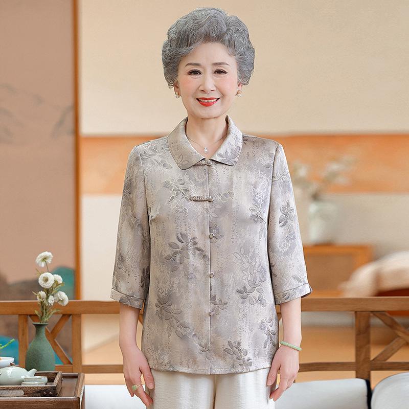 New Summer Chinese Style Seven-Sleeve Chiffon Cardigan for Elderly Women 4XL (Recommended 135-150 lbs) світло-сірий колір
New Summer Chinese Style Seven-Sleeve Chiffon Cardigan for Elderly Women 4XL (Recommended 135-150 lbs) світло-сірий колір