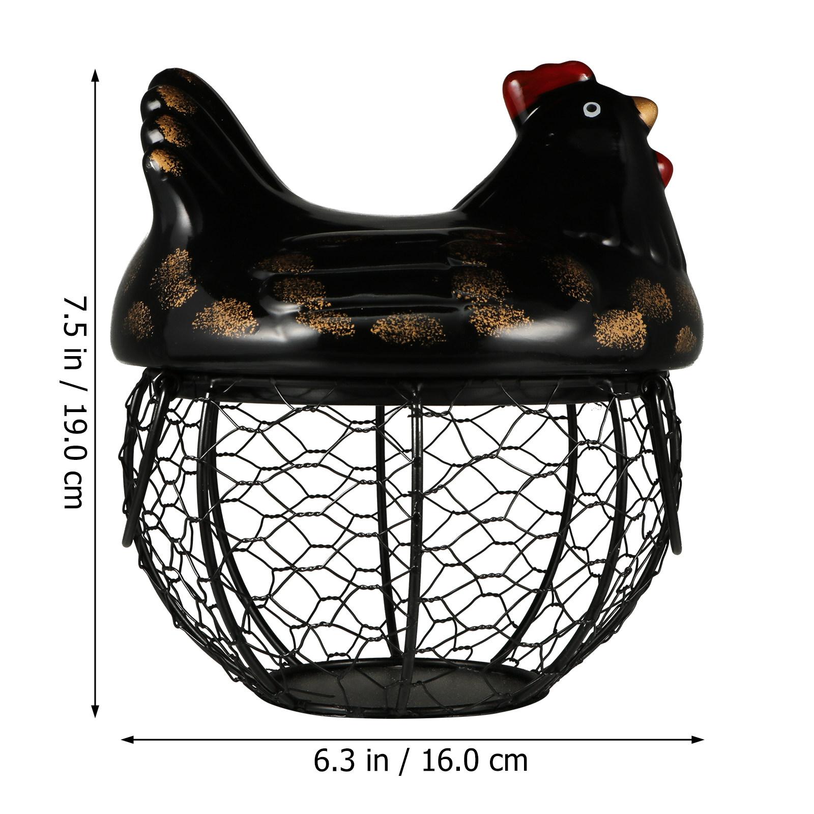 1Pcs Chicken Style Egg Basket Made of Premium Ceramic and Iron Fruit Vegetable Snack Storage Holder Home Decor Item
1Pcs Chicken Style Egg Basket Made of Premium Ceramic and Iron Fruit Vegetable Snack Storage Holder Home Decor Item