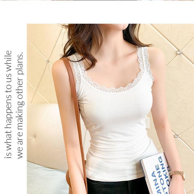 Modal Cotton Lace-Trim Camisole Tank Top for Women - Slim Fit, Versatile, Elastic, Sexy Summer Layer. One Size (75-95 kg)
Modal Cotton Lace-Trim Camisole Tank Top for Women - Slim Fit, Versatile, Elastic, Sexy Summer Layer. One Size (75-95 kg)