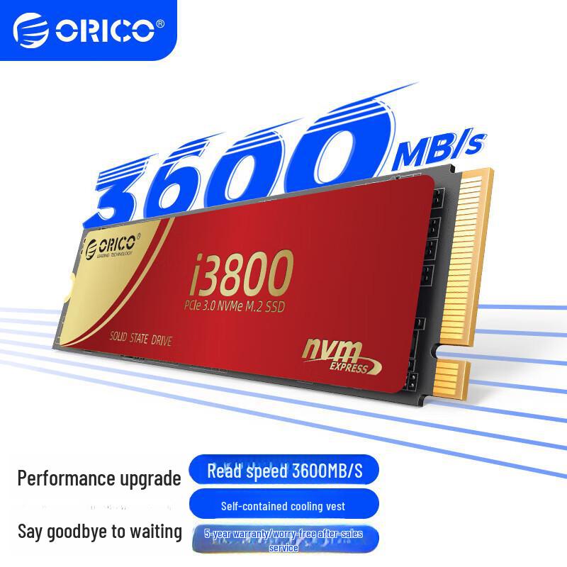 Твердотільний накопичувач ORICO I3800 M.2 NVMe PCIe 3.0x4, швидкість читання 3600 МБ/с
Твердотільний накопичувач ORICO I3800 M.2 NVMe PCIe 3.0x4, швидкість читання 3600 МБ/с