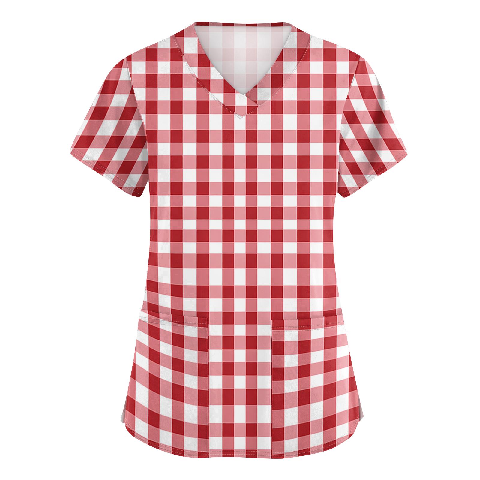 Women’s Short Sleeve V Neck Plaid Print Tunic Top Loose Fit Pullover Blouse with Two Front Pockets for Work or Casual Wear XL червоний
Women’s Short Sleeve V Neck Plaid Print Tunic Top Loose Fit Pullover Blouse with Two Front Pockets for Work or Casual Wear XL червоний