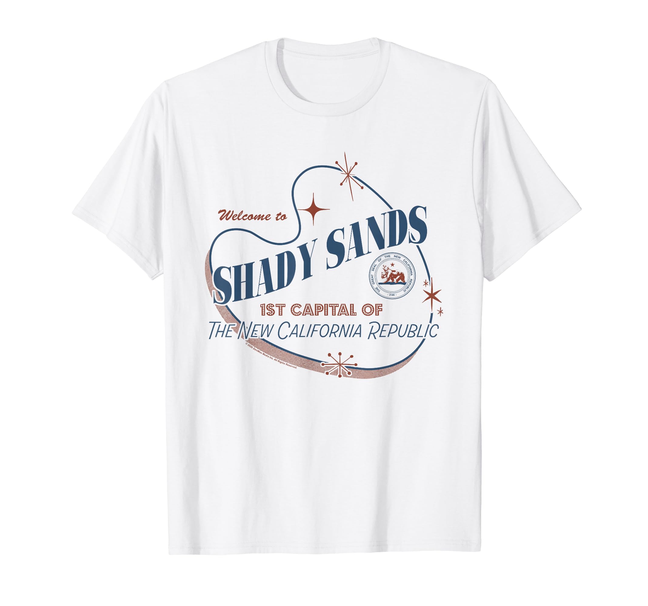Fallout Welcome to Shady Sands Retro Republic Video Game T-Shirt
Fallout Welcome to Shady Sands Retro Republic Video Game T-Shirt
