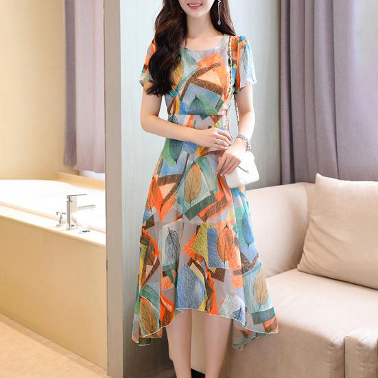 Женское летнее длинное платье с круглым вырезом и коротким рукавом с нерегулярным подолом Элегантное платье с принтом Тонкое платье с высокой талией Повседневная одежда для пляжного отдыха и вечеринки
Женское летнее длинное платье с круглым вырезом и коротким рукавом с нерегулярным подолом Элегантное платье с принтом Тонкое платье с высокой талией Повседневная одежда для пляжного отдыха и вечеринки