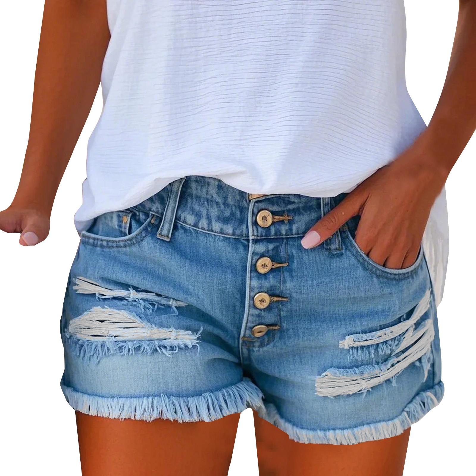 Однотонные шорты с перфорированными карманами, джинсы для женщин S синий
Однотонные шорты с перфорированными карманами, джинсы для женщин S синий