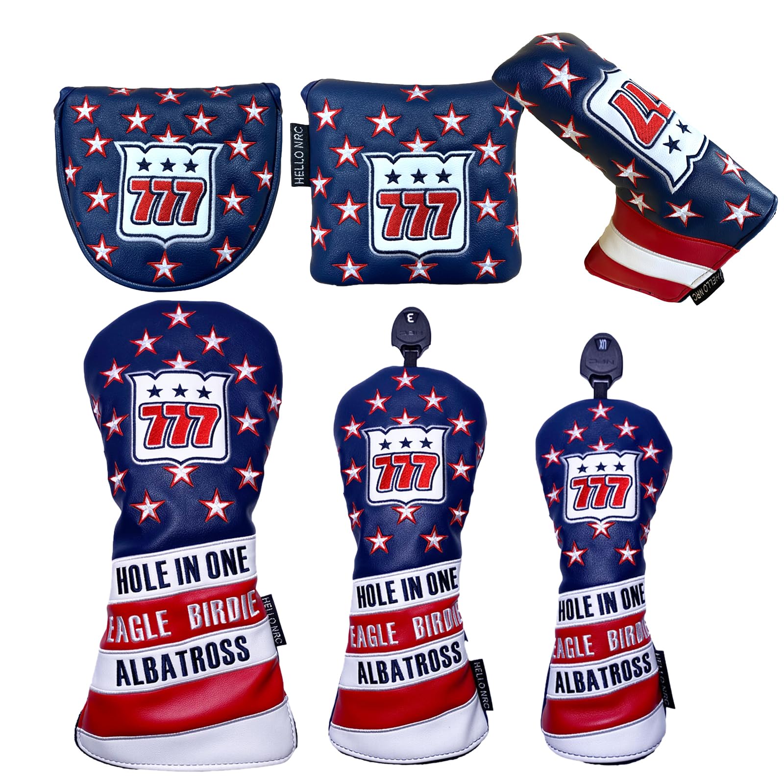 Golf cover head cover utility head cover wood cover driver golf head cover UT cover albatross 777 waterproof with conversion tag (for utility)
Golf cover head cover utility head cover wood cover driver golf head cover UT cover albatross 777 waterproof with conversion tag (for utility)