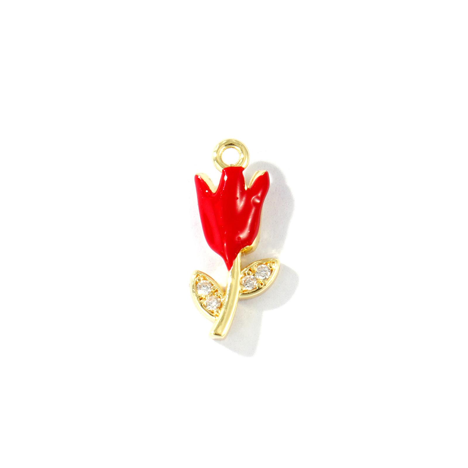 2 Pcs Enamel Tulip Flower Charms Micro Pave Clear Cubic Zirconia Brass 18K Gold Plated Pendants For DIY Necklace 13mm x 6mm
2 Pcs Enamel Tulip Flower Charms Micro Pave Clear Cubic Zirconia Brass 18K Gold Plated Pendants For DIY Necklace 13mm x 6mm
