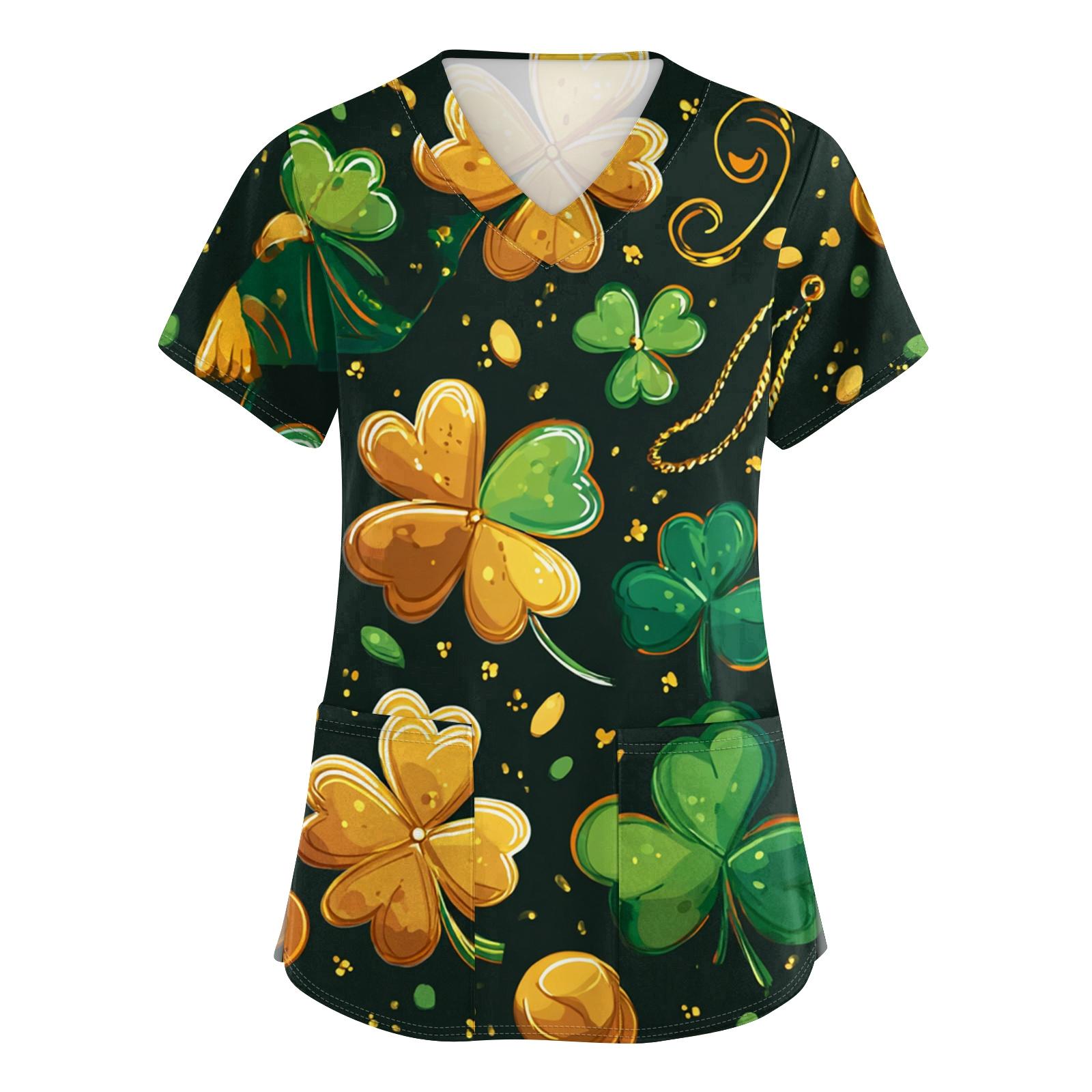 Women s V-neck St. Patrick s Day Printed Short-sleeved Pocket Side-slit Protective Suit Top XXXXL
Women s V-neck St. Patrick s Day Printed Short-sleeved Pocket Side-slit Protective Suit Top XXXXL