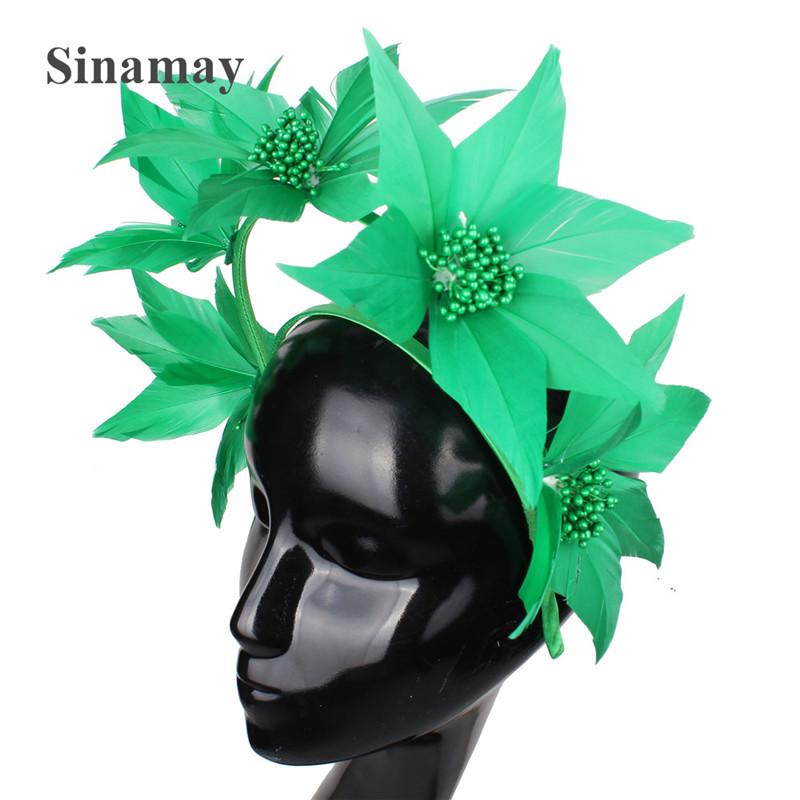 European And American Style Feather Flower Headdress Retro Exaggerated Top Hat Coffee With Beige Headband зелений
European And American Style Feather Flower Headdress Retro Exaggerated Top Hat Coffee With Beige Headband зелений