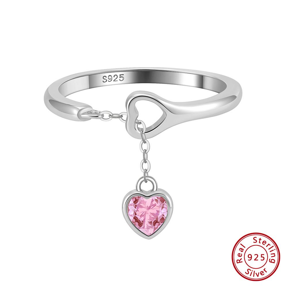 Effie Queen Unique Design 925 Sterling Silver Pink Heart Pendant Zircon Ring Sweet Dainty Open Ring Wedding Fine Jewelry SR332
Effie Queen Unique Design 925 Sterling Silver Pink Heart Pendant Zircon Ring Sweet Dainty Open Ring Wedding Fine Jewelry SR332
