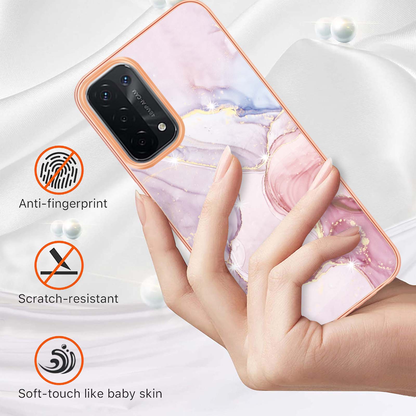 LB3 Series Marble TPU Phone Case for Oppo A74 5G/A93 5G/A54 5G/A93s 5G,IMD Electroplated Edge Anti-Fall Heavy Duty Protective Cover Rose Gold 005
LB3 Series Marble TPU Phone Case for Oppo A74 5G/A93 5G/A54 5G/A93s 5G,IMD Electroplated Edge Anti-Fall Heavy Duty Protective Cover Rose Gold 005