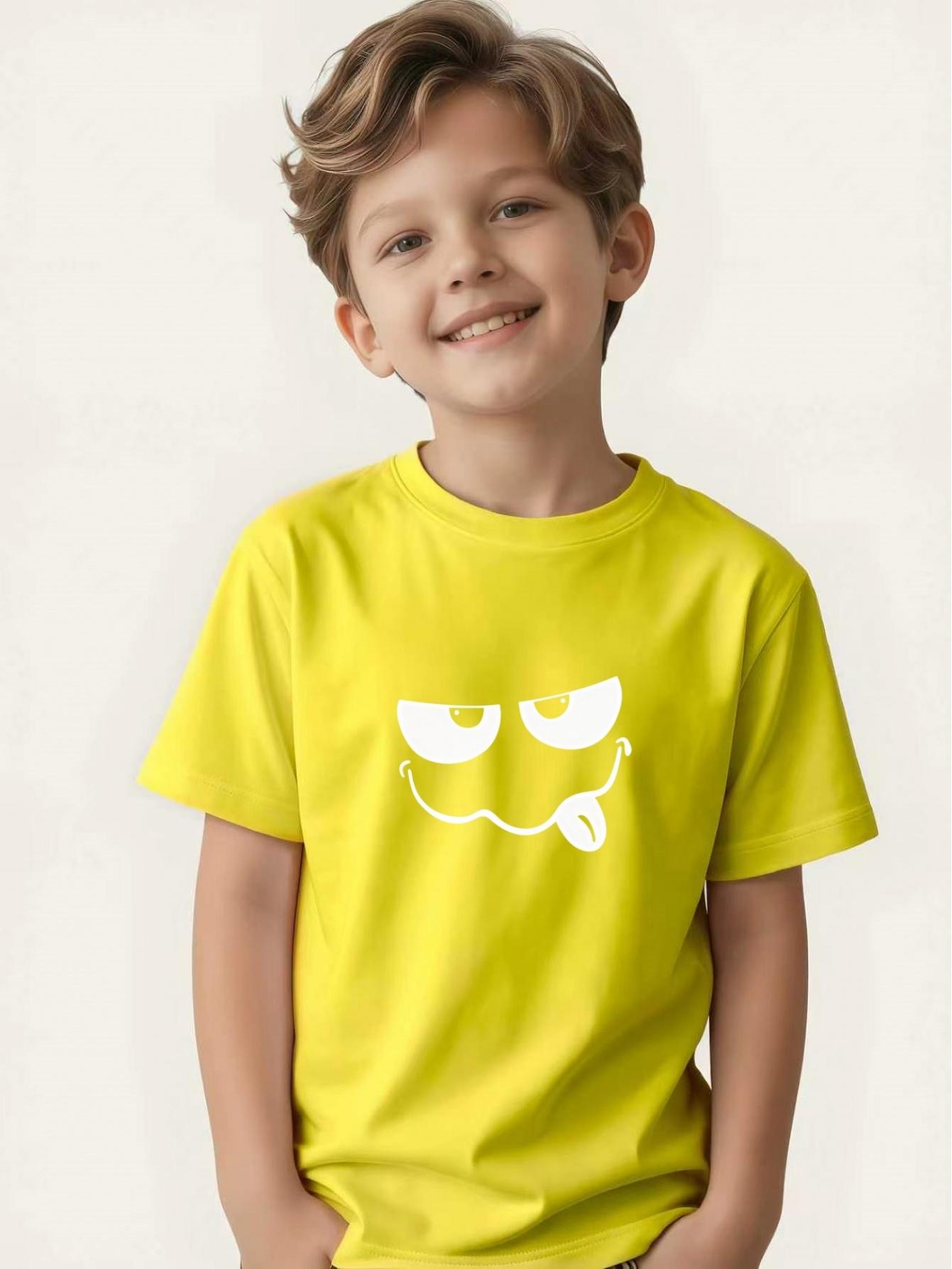 Children s funny tongue-out short-sleeved boy s summer round-neck T-shirt 100
Children s funny tongue-out short-sleeved boy s summer round-neck T-shirt 100