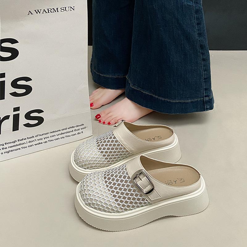 Baotou new woven one pedal 2025 Baotou half slippers thick-soled slippers hollow muffin retro cool slippers women 40 білий
Baotou new woven one pedal 2025 Baotou half slippers thick-soled slippers hollow muffin retro cool slippers women 40 білий