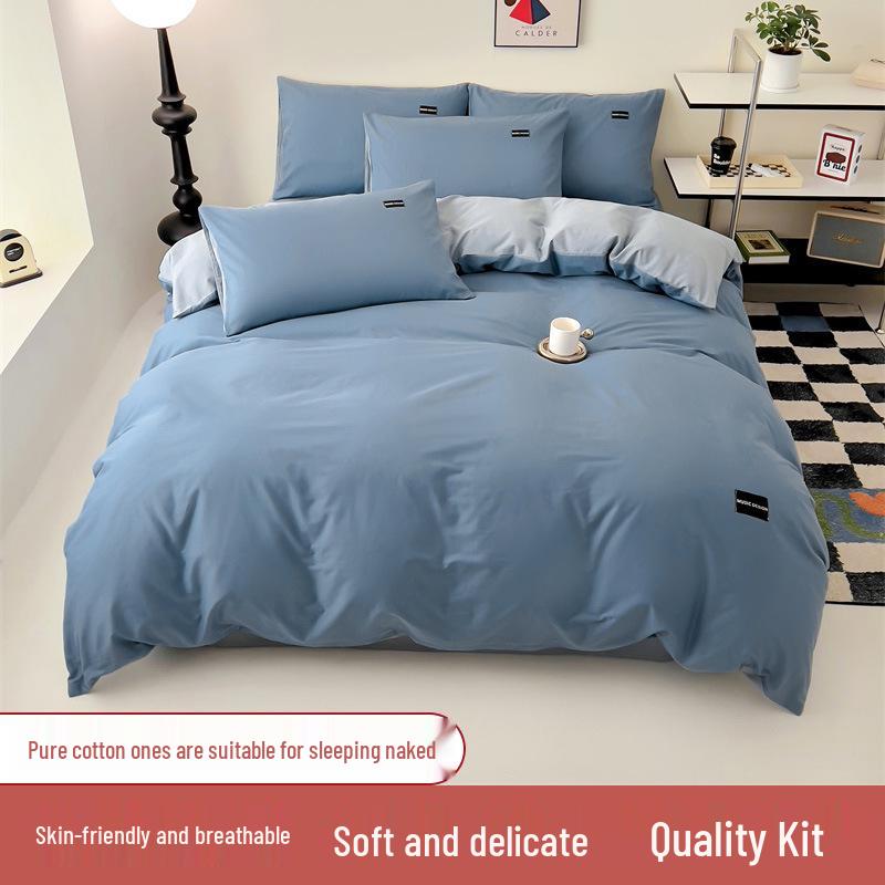 133x72 Cotton Solid Two-Tone 4-Piece Set: 100% Pure Cotton Twill for Single/Double Student 3-Piece Bedding 1.2m Sheet Style Three-piece Set
133x72 Cotton Solid Two-Tone 4-Piece Set: 100% Pure Cotton Twill for Single/Double Student 3-Piece Bedding 1.2m Sheet Style Three-piece Set