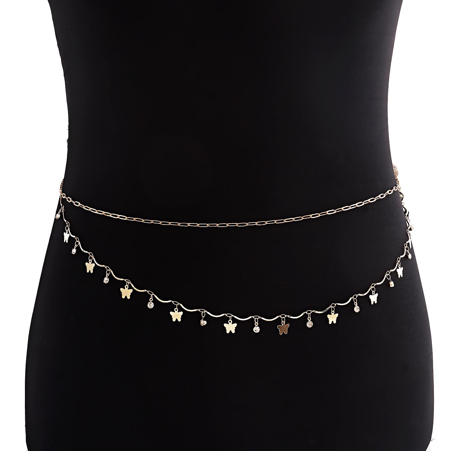 Sweet and cool Spice Girls Merry Su Butterfly Pendant Double Waist Chain Ladies Sexy Street Shoot European and American Single Circle Metal Body Chain золотий
Sweet and cool Spice Girls Merry Su Butterfly Pendant Double Waist Chain Ladies Sexy Street Shoot European and American Single Circle Metal Body Chain золотий