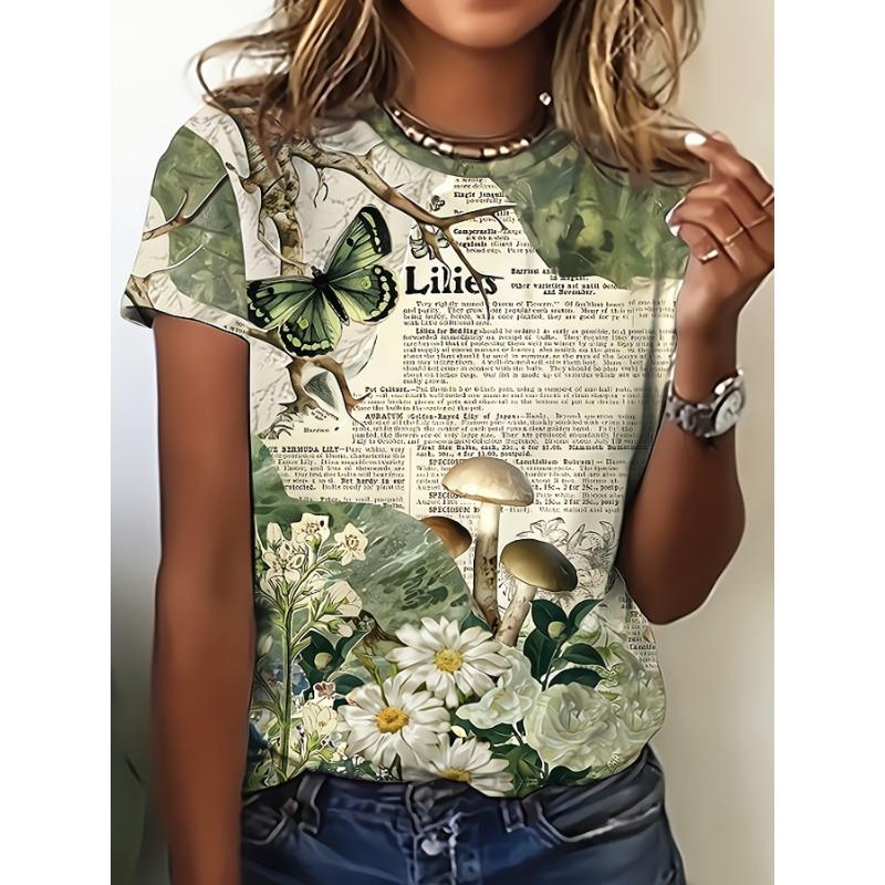 Printed short-sleeved crew neck T-shirt, casual short-sleeved T-shirt, fashionable short-sleeved crew neck top S
Printed short-sleeved crew neck T-shirt, casual short-sleeved T-shirt, fashionable short-sleeved crew neck top S