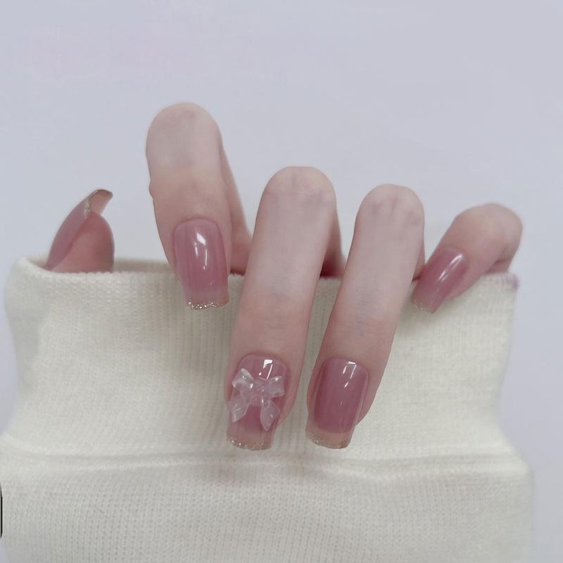 Trendy Gradient Bow French Manicure Press-On Nails - Handmade and Removable Glue Style
Trendy Gradient Bow French Manicure Press-On Nails - Handmade and Removable Glue Style