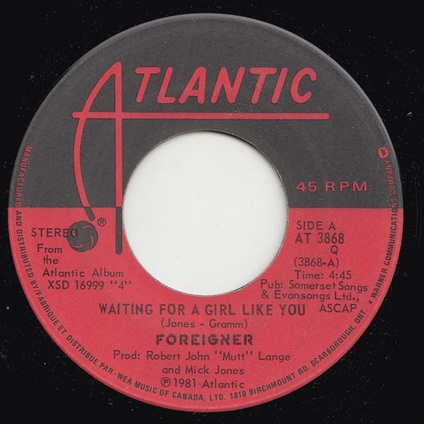 7-дюймовая пластинка FOREIGNER - Waiting For A Girl Like You AT3868 Atlantic 1981 Канада Рок Б/У
7-дюймовая пластинка FOREIGNER - Waiting For A Girl Like You AT3868 Atlantic 1981 Канада Рок Б/У