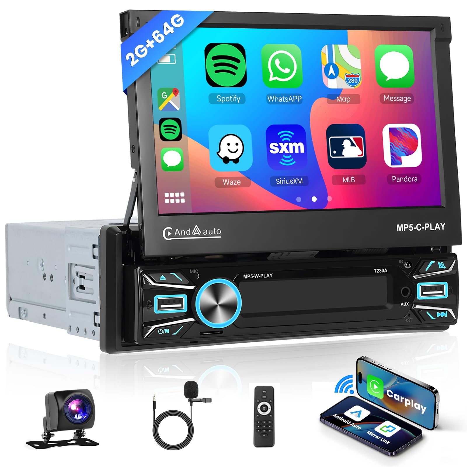 1Din 2 ГБ 64 ГБ Android автомобильное аудио радио Carplay Android Auto GPS навигация WiFi Bluetooth Mirror Link 7-дюймовый раскладной сенсорный экран автомобильное радио Hodozzy Car
1Din 2 ГБ 64 ГБ Android автомобильное аудио радио Carplay Android Auto GPS навигация WiFi Bluetooth Mirror Link 7-дюймовый раскладной сенсорный экран автомобильное радио Hodozzy Car